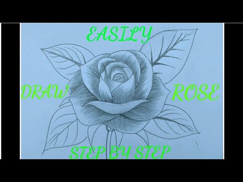 How to draw a rose flower  Gulab Ka Phool Kaise draw kiya jata hai 
