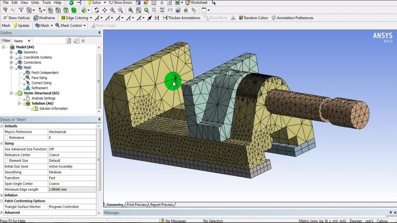 How to Change Mesh Size in ANSYS Workbench in Urdu