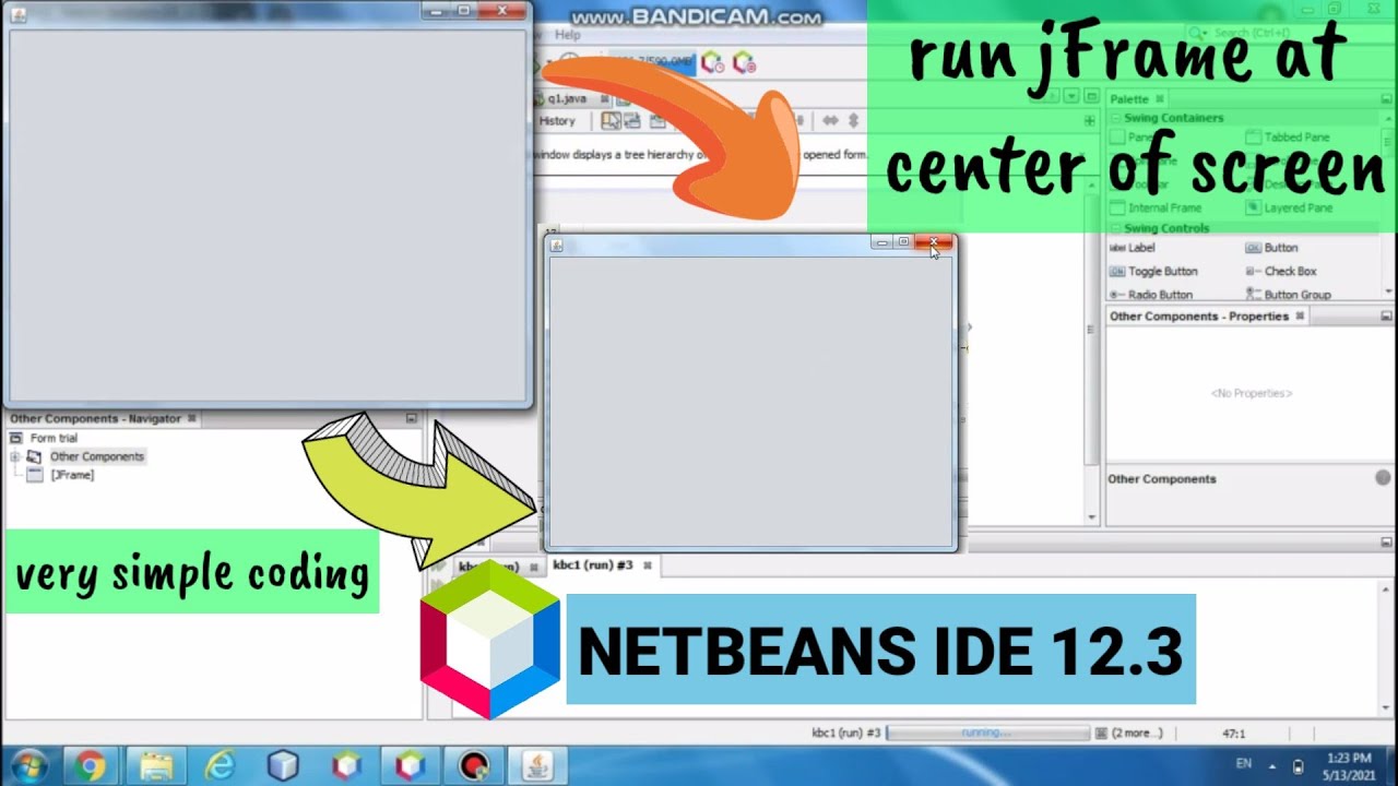How to set jFrame at center of screen netbean 123 set jFrame at