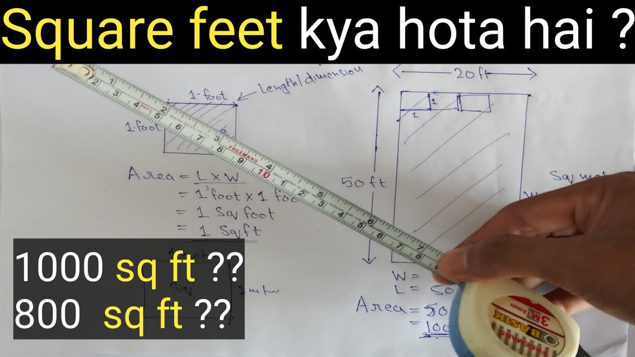 Square feet kya hota hai  Square feet  square meter    