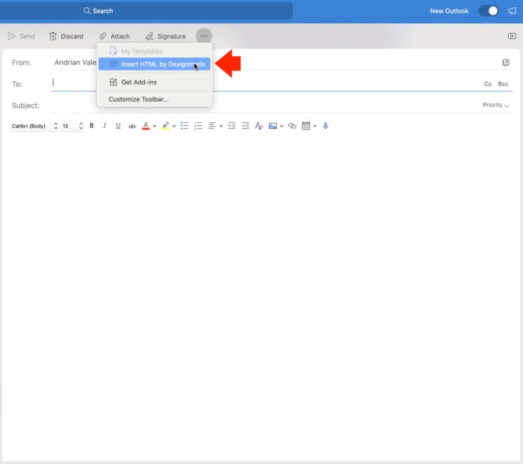 How to Embed a Custom HTML Email in Outlook