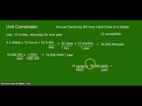 Unit Conversion Watts to KWh for a hard drive  YouTube