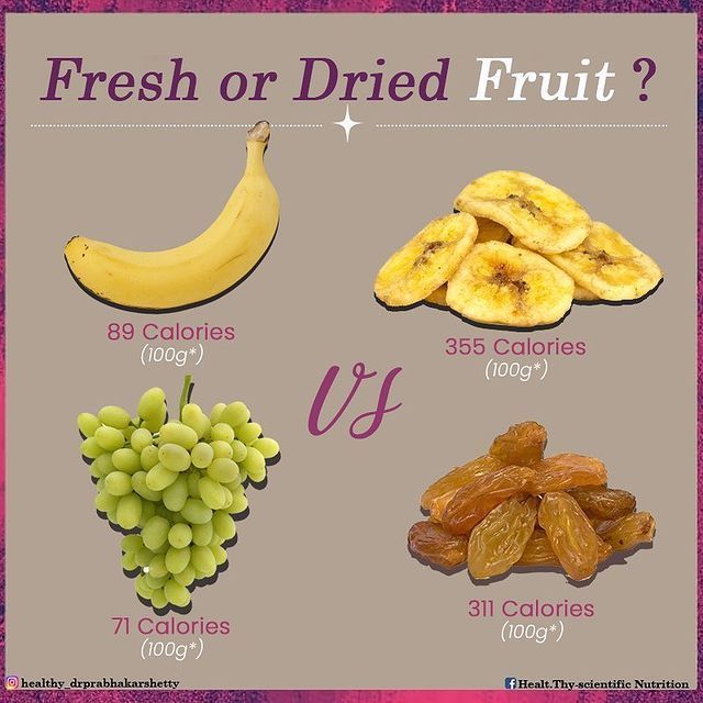 Fresh or Dried Fruit Calorie Comparison   Fruit calories Healty food 