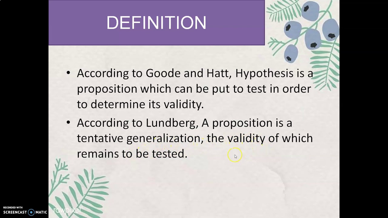 HYPOTHESIS  YouTube