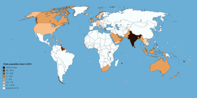 How Many Hindus in the World in Urdu