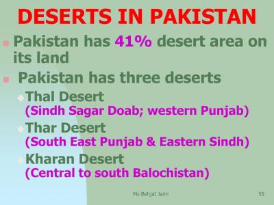 How Many Deserts Are There in Pakistan in Urdu